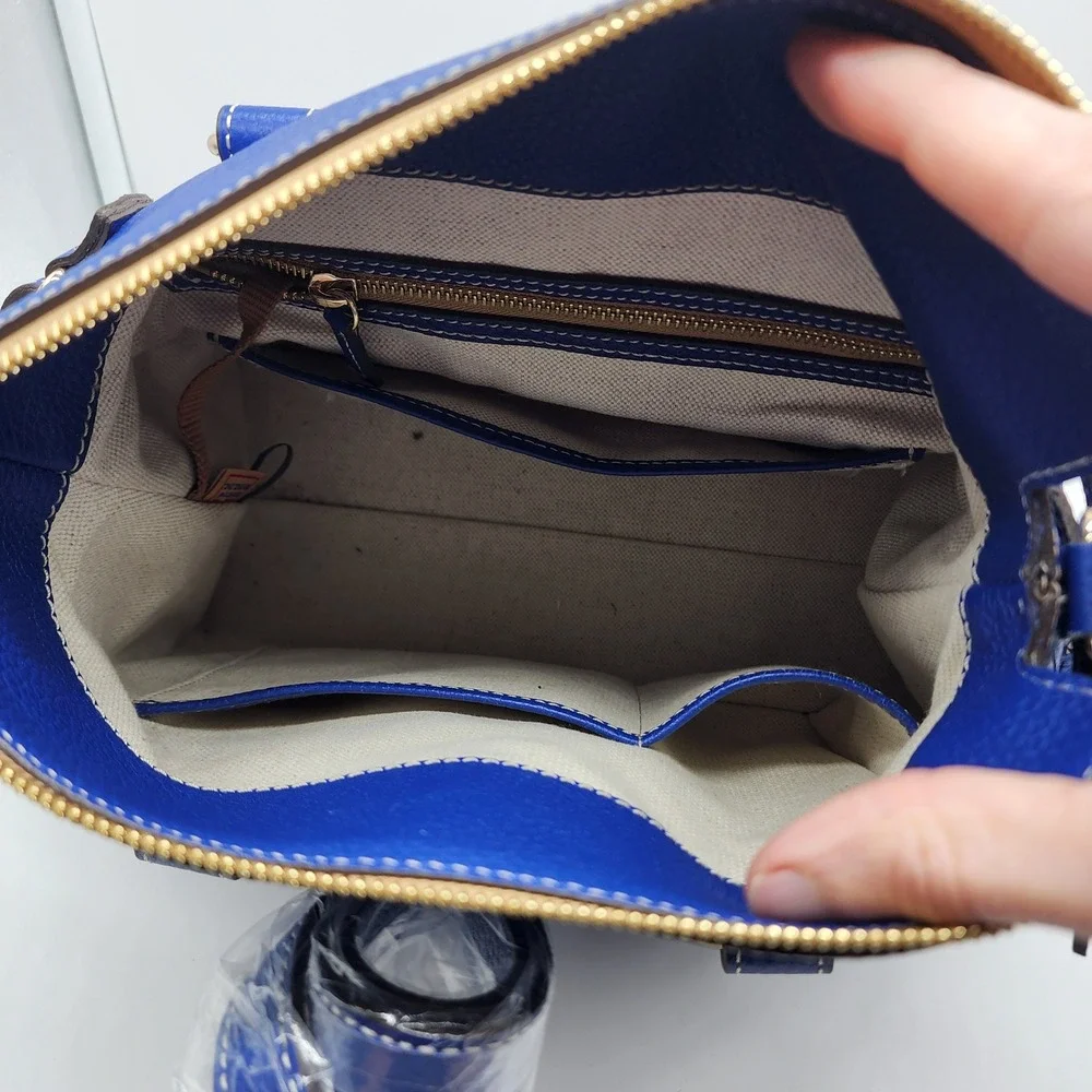 Dooney & Bourke Sorrento Satchel 30 French Royal Blue Leather Crossbody Bag NWOT